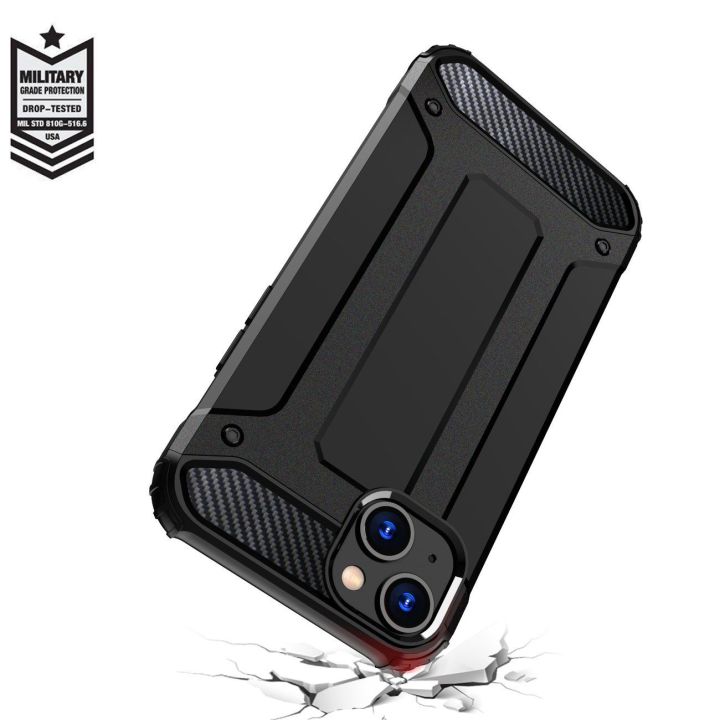 Šarvuotas dėklas iPhone 15 Plus Hybrid Armor - mėlynas