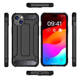 Šarvuotas dėklas iPhone 15 Plus Hybrid Armor - juodas