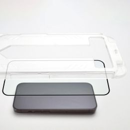9H grūdintas stiklas su tvirtinimo rėmeliu iPhone 14 Pro Max Premium Glass - juodas