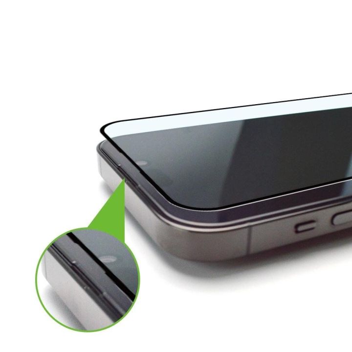 9H grūdintas stiklas su tvirtinimo rėmeliu iPhone 14 Pro Max Premium Glass - juodas