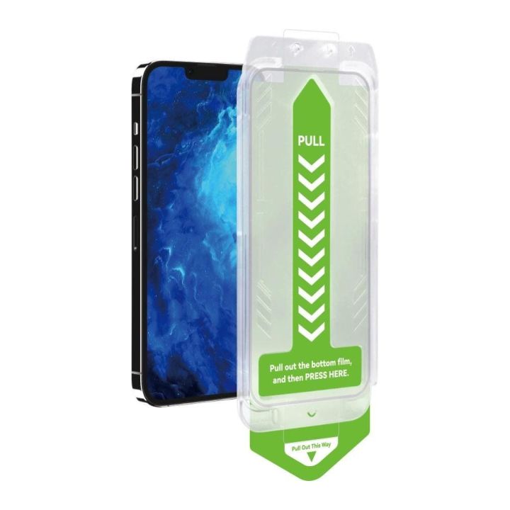 9H grūdintas stiklas su tvirtinimo rėmeliu iPhone 14 Pro Max Premium Glass - juodas