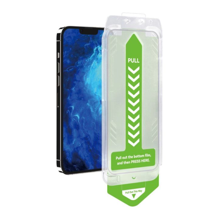 9H grūdintas stiklas su tvirtinimo rėmeliu iPhone 14 Plus Premium Glass - juodas