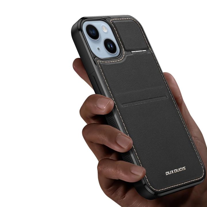 Rafi Mag piniginės dėklas su 3 1 stovu iPhone 14 Plus su MagSafe ir RFID užraktu - juodas
