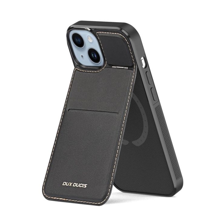 Rafi Mag piniginės dėklas su 3 1 stovu iPhone 14 Plus su MagSafe ir RFID užraktu - juodas
