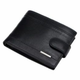 Vyriška natūralios odos piniginė Pierre Cardin, 12,5 × 9,5 × 3 cm – juoda