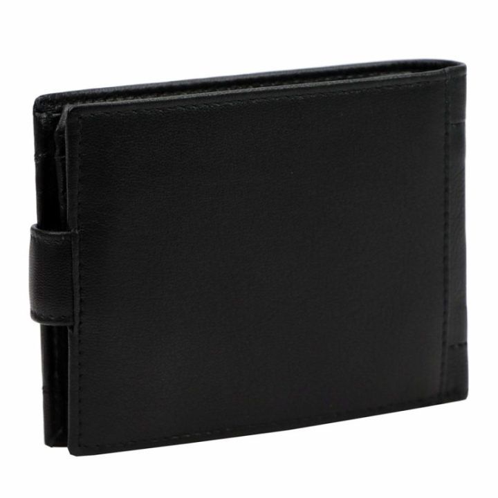 Vyriška natūralios odos piniginė Pierre Cardin, 12,5 × 9,5 × 3 cm – juoda