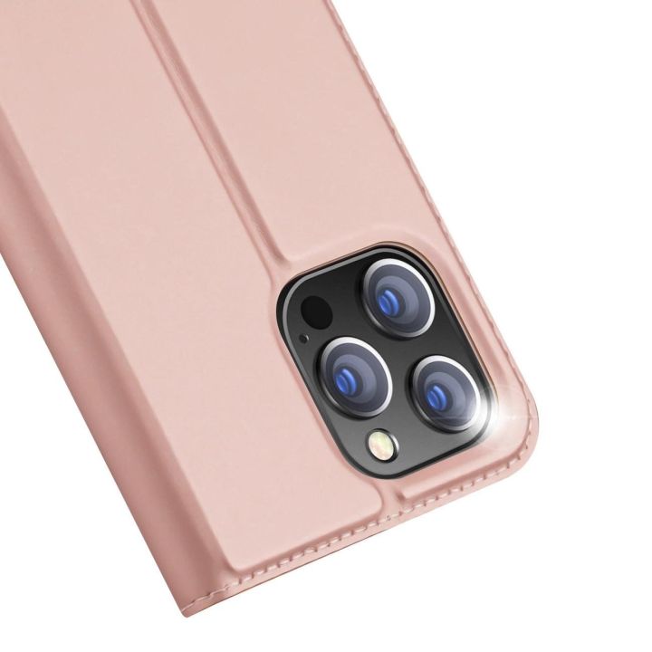 Skin Pro iPhone 15 Pro dėklas su atvartu ir pinigine - rožinis