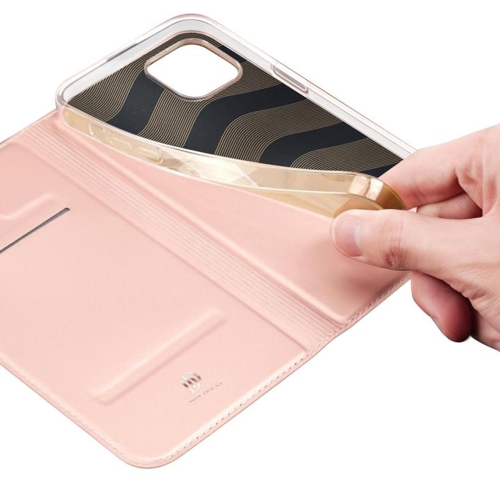 Dėklas iPhone 15 Plus apverčiamam dangteliui ir piniginei Skin Pro - rožinis