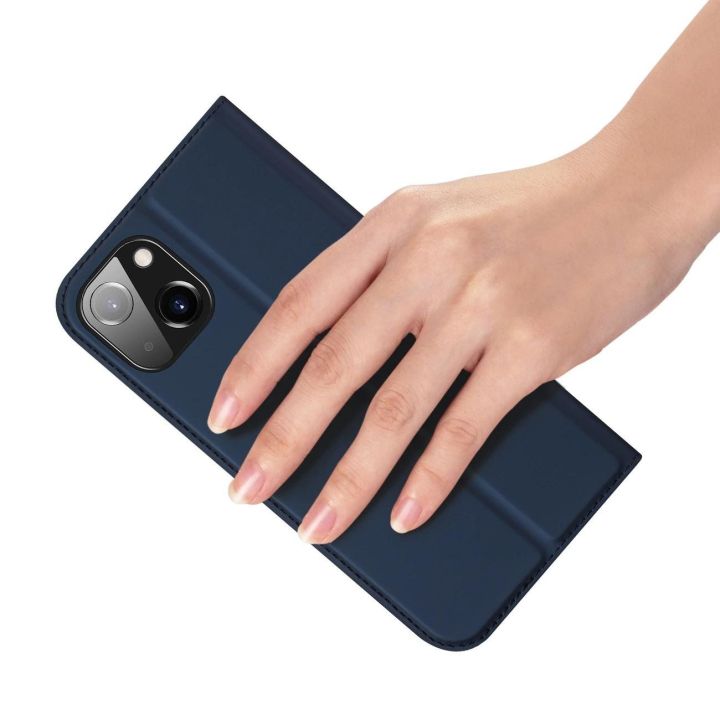 Dėklas iPhone 15 Plus su atverčiamu dangteliu ir pinigine Skin Pro - mėlynas