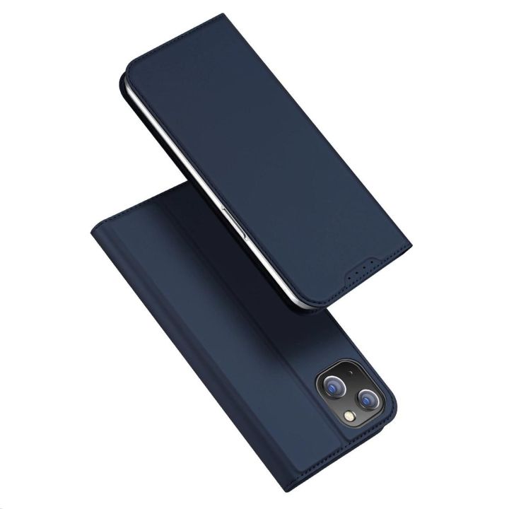 Dėklas iPhone 15 Plus su atverčiamu dangteliu ir pinigine Skin Pro - mėlynas