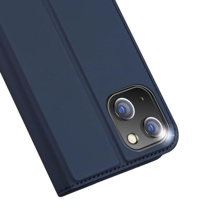 Dėklas iPhone 15 Plus su atverčiamu dangteliu ir pinigine Skin Pro - mėlynas