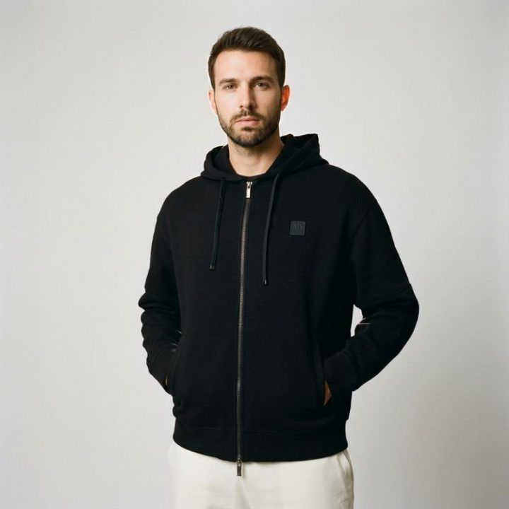 Vyriškas džemperis su gobtuvu ir užtrauktuku Armani Exchange