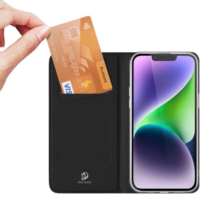Dėklas iPhone 15 Plus apverčiamam dangteliui ir piniginei Skin Pro - juodas