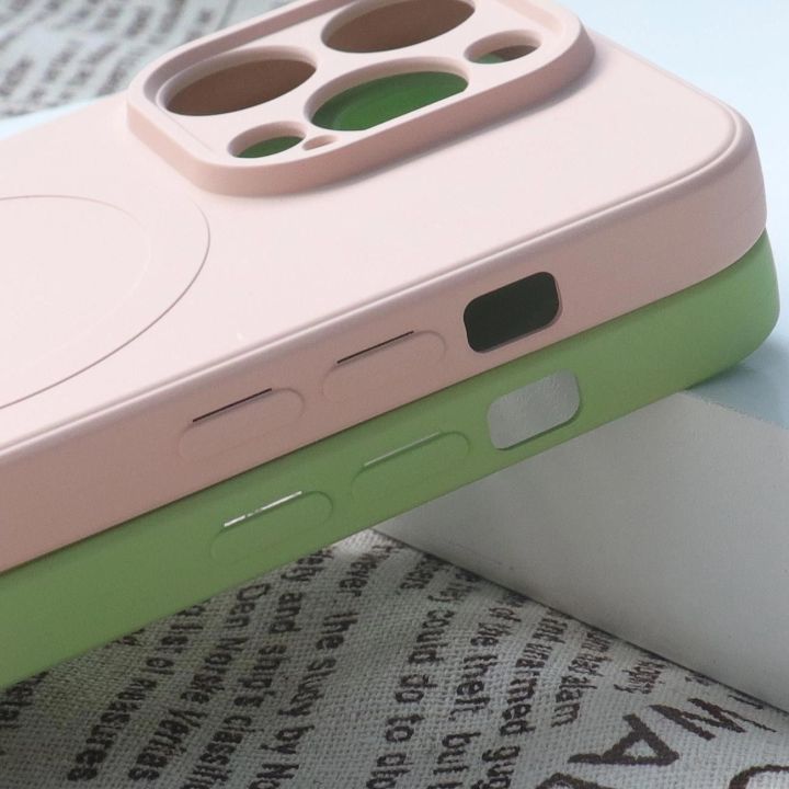 Silikoninis dėklas, suderinamas su MagSafe for iPhone 15 Pro Max silikoniniu dėklu - kreminis