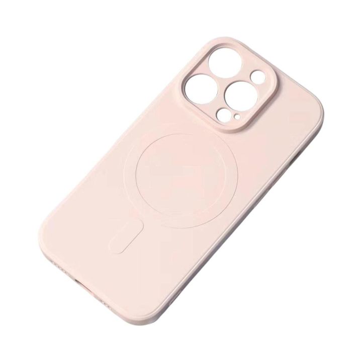 Silikoninis dėklas, suderinamas su MagSafe for iPhone 15 Pro Max silikoniniu dėklu - kreminis