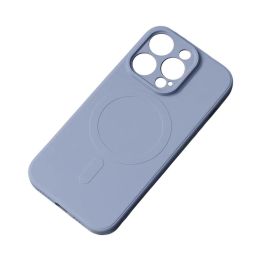Su MagSafe suderinamas silikoninis dėklas, skirtas iPhone 15 Pro Max Silikoninis dėklas - pilkas