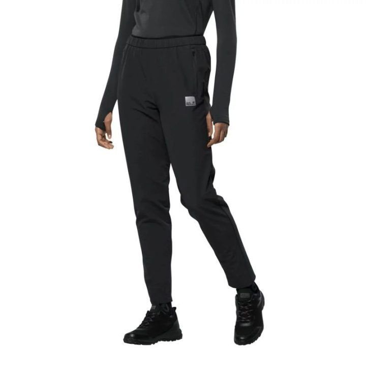Moteriškos laisvo kirpimo sportinės kelnės Jack Wolfskin, juodos