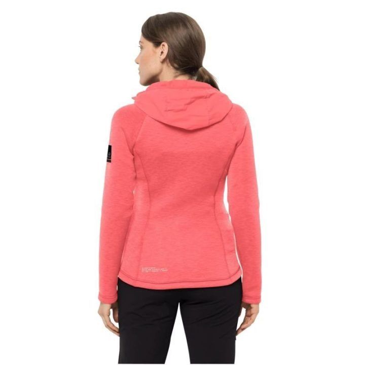 Moteriška striukė su gobtuvu Jack Wolfskin Tasman, koralinė