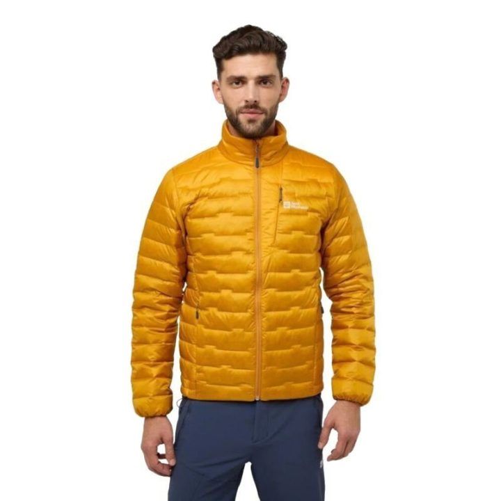 Vyriška striukė Jack Wolfskin Passamani Down, oranžinė ir geltona