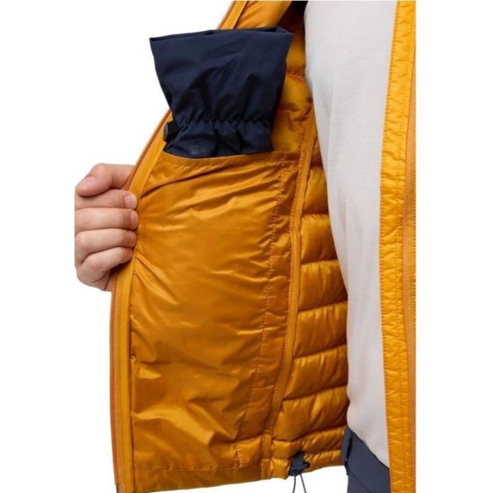 Vyriška striukė Jack Wolfskin Passamani Down, oranžinė ir geltona