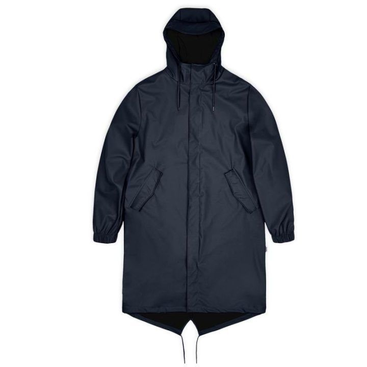 Uniseks lietaus paltas su gobtuvu Rains Fishtail Parka