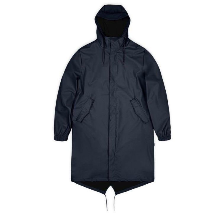 Uniseks lietaus paltas su gobtuvu Rains Fishtail Parka