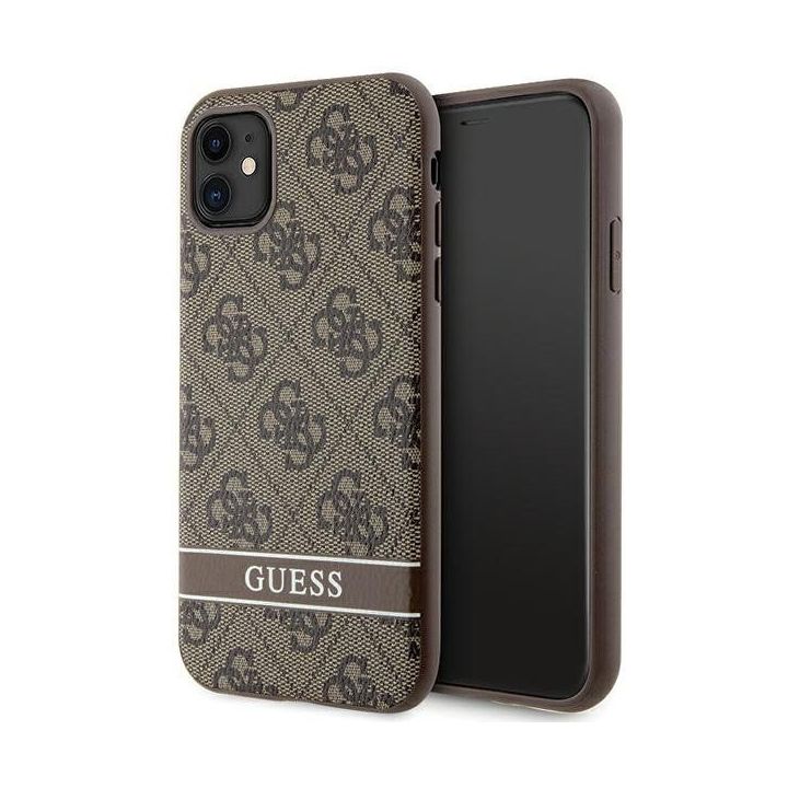 Guess 4G Stripes dėklas iPhone 11 / Xr - rudas