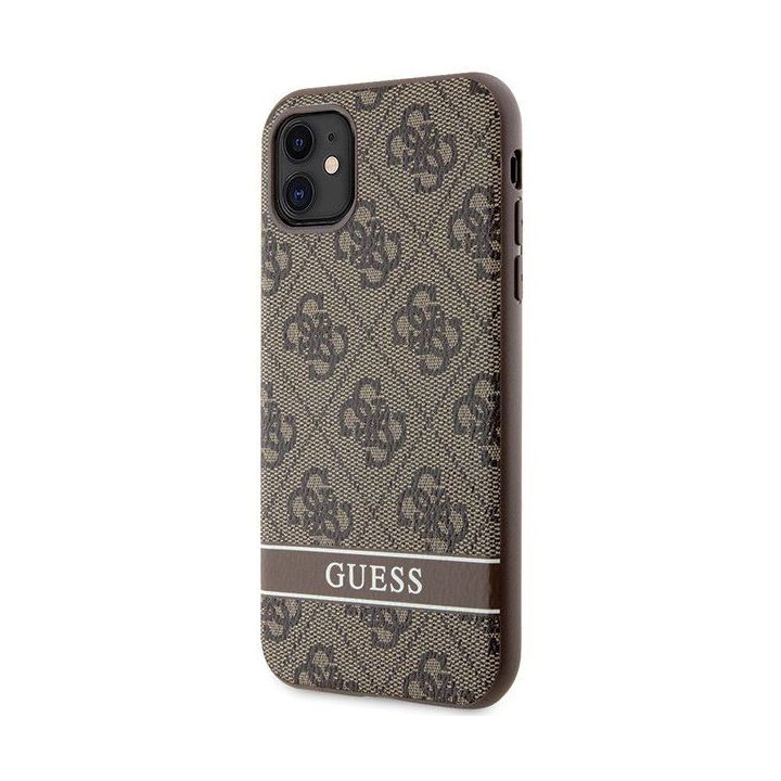Guess 4G Stripes dėklas iPhone 11 / Xr - rudas