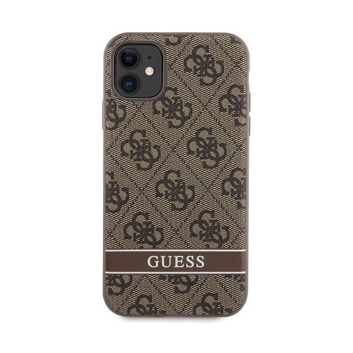 Guess 4G Stripes dėklas iPhone 11 / Xr - rudas