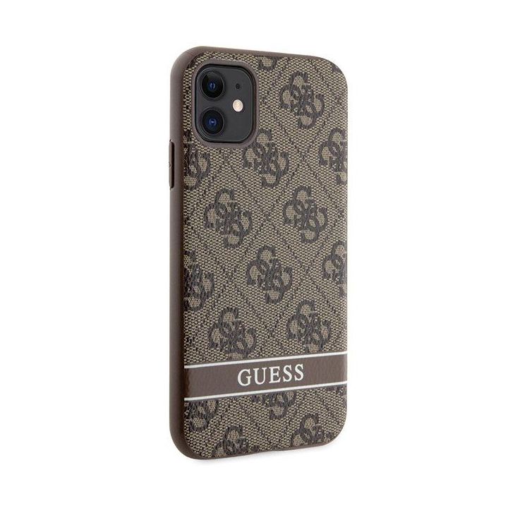 Guess 4G Stripes dėklas iPhone 11 / Xr - rudas