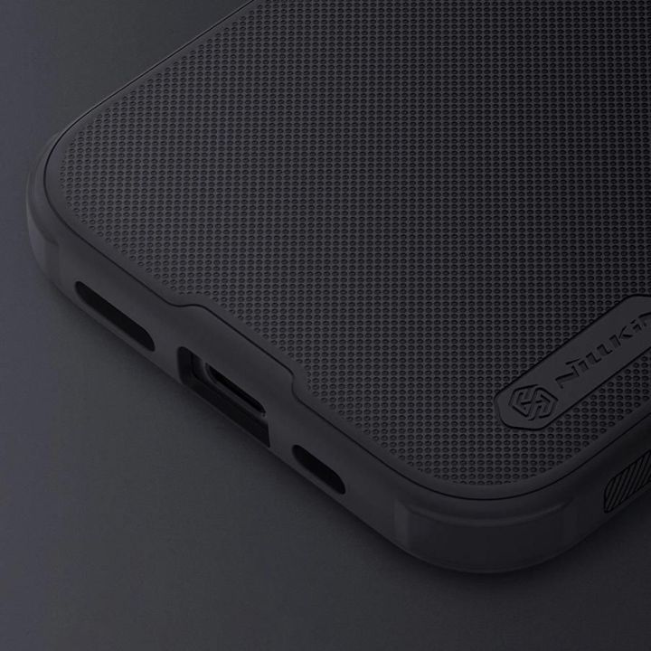 Sustiprintas dėklas iPhone 15 Plus Nillkin Super Frosted Shield Pro - mėlynas