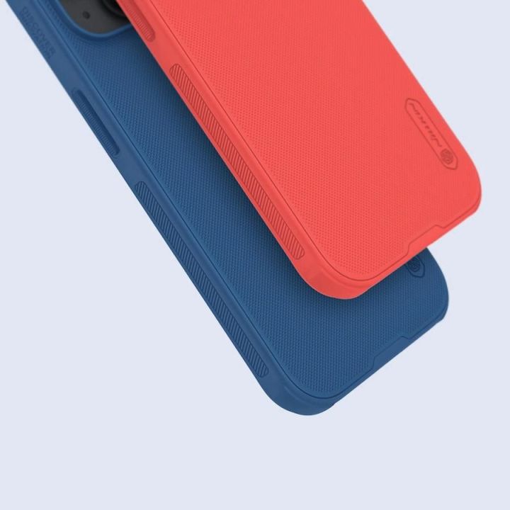 Sustiprintas dėklas iPhone 15 Plus Nillkin Super Frosted Shield Pro - mėlynas