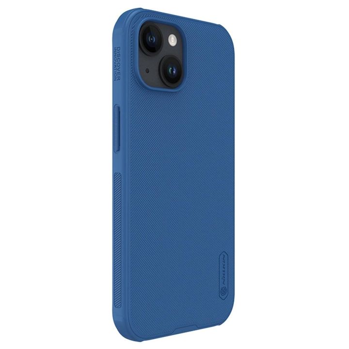 Sustiprintas dėklas iPhone 15 Plus Nillkin Super Frosted Shield Pro - mėlynas