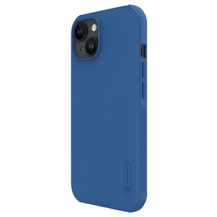 Sustiprintas dėklas iPhone 15 Plus Nillkin Super Frosted Shield Pro - mėlynas