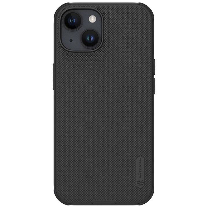 Nillkin Super Frosted Shield Pro sustiprintas dėklas iPhone 15 Plus - juodas