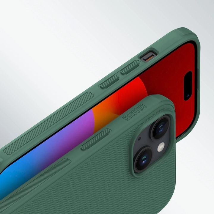 Nillkin Super Frosted Shield Pro sustiprintas dėklas iPhone 15 Plus - juodas