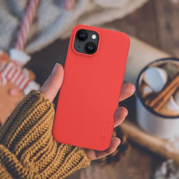 Nillkin Super Frosted Shield Pro sustiprintas dėklas iPhone 15 Plus - juodas