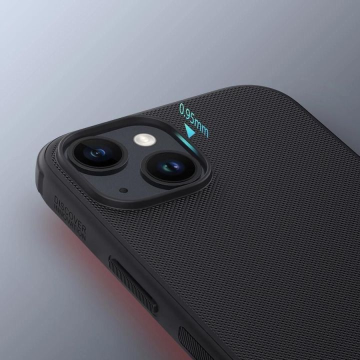 Nillkin Super Frosted Shield Pro sustiprintas dėklas iPhone 15 Plus - juodas