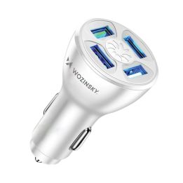 WCCAW 50W 4x USB-A QC automobilinis įkroviklis - baltas