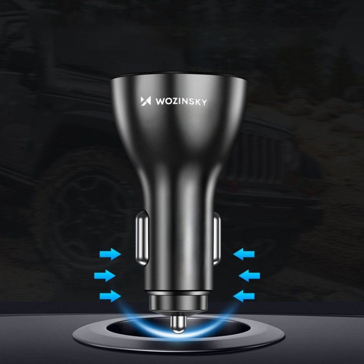 WCCAW 50W 4x USB-A QC automobilinis įkroviklis - baltas