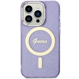 Guess Glitter Gold MagSafe saugiklis iPhone 11 / Xr - purpurinis