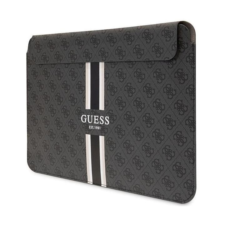 Dėklas Guess 4G Printed Stripes na laptopa 14 - juodos spalvos