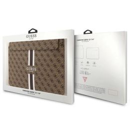 Dėklas Guess 4G Printed Stripes na laptopa 14 - brązowe