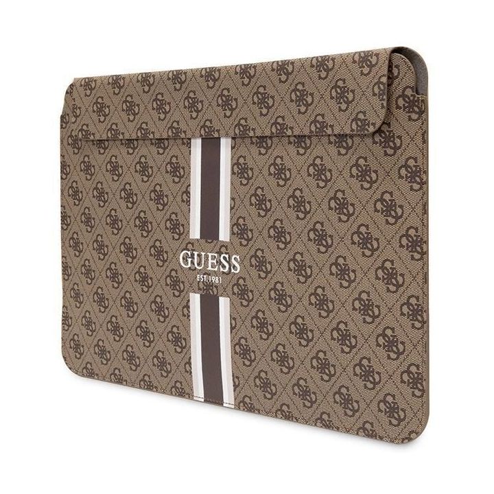 Dėklas Guess 4G Printed Stripes na laptopa 14 - brązowe