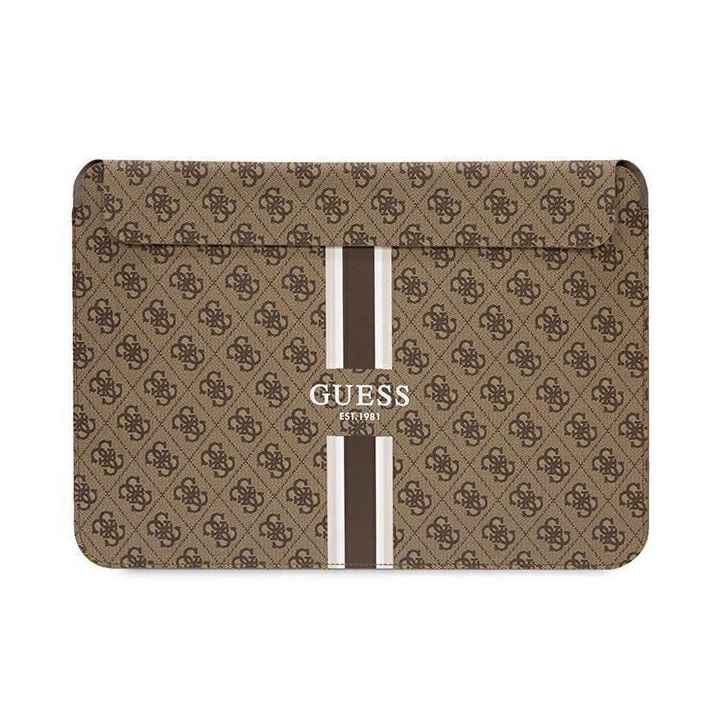 Dėklas Guess 4G Printed Stripes na laptopa 14 - brązowe