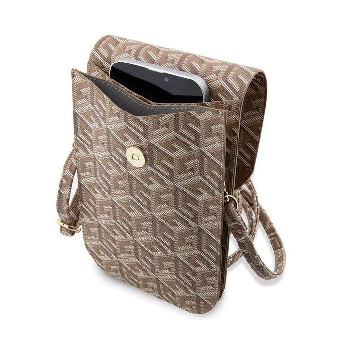 Guess GCube Stripe rankinė - ruda