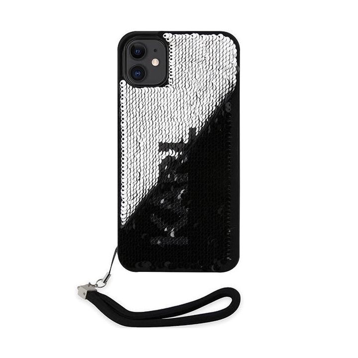 Karl Lagerfeld Sequins Cord dėklas iPhone 11 / Xr - sidabrinis