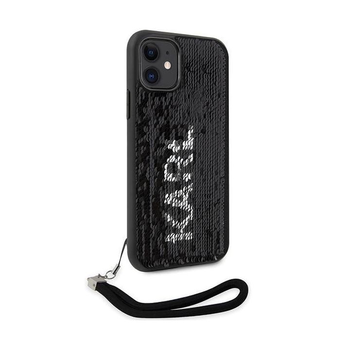 Karl Lagerfeld Sequins Cord dėklas iPhone 11 / Xr - sidabrinis