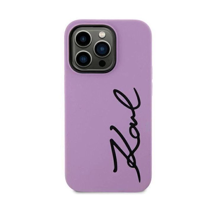 Dėklas Karl Lagerfeld Silicone Signature na iPhone 11 / Xr - purpurinis
