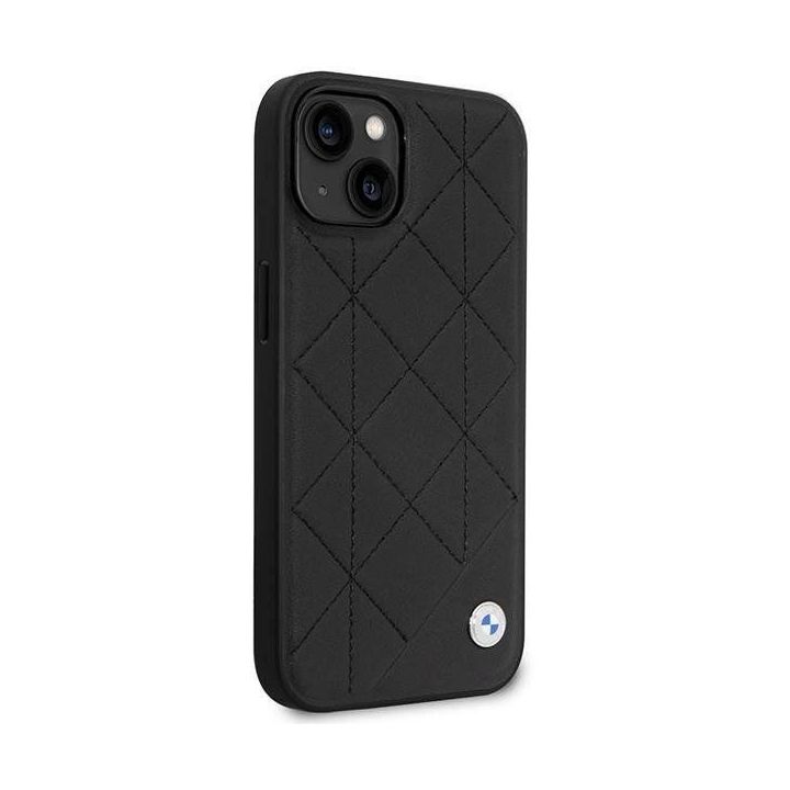Dėklas BMW odinis dygsniuotas ant iPhone 14 - rankinės